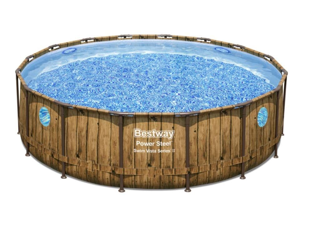 Bestway Bazén Power Steel Wood Swim Vista 4,88 x 1,22 m - 16725