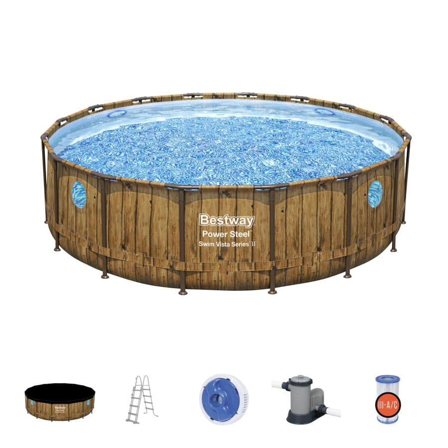 Bestway Bazén Power Steel Wood Swim Vista 4,88 x 1,22 m - 56725 - náhled 2