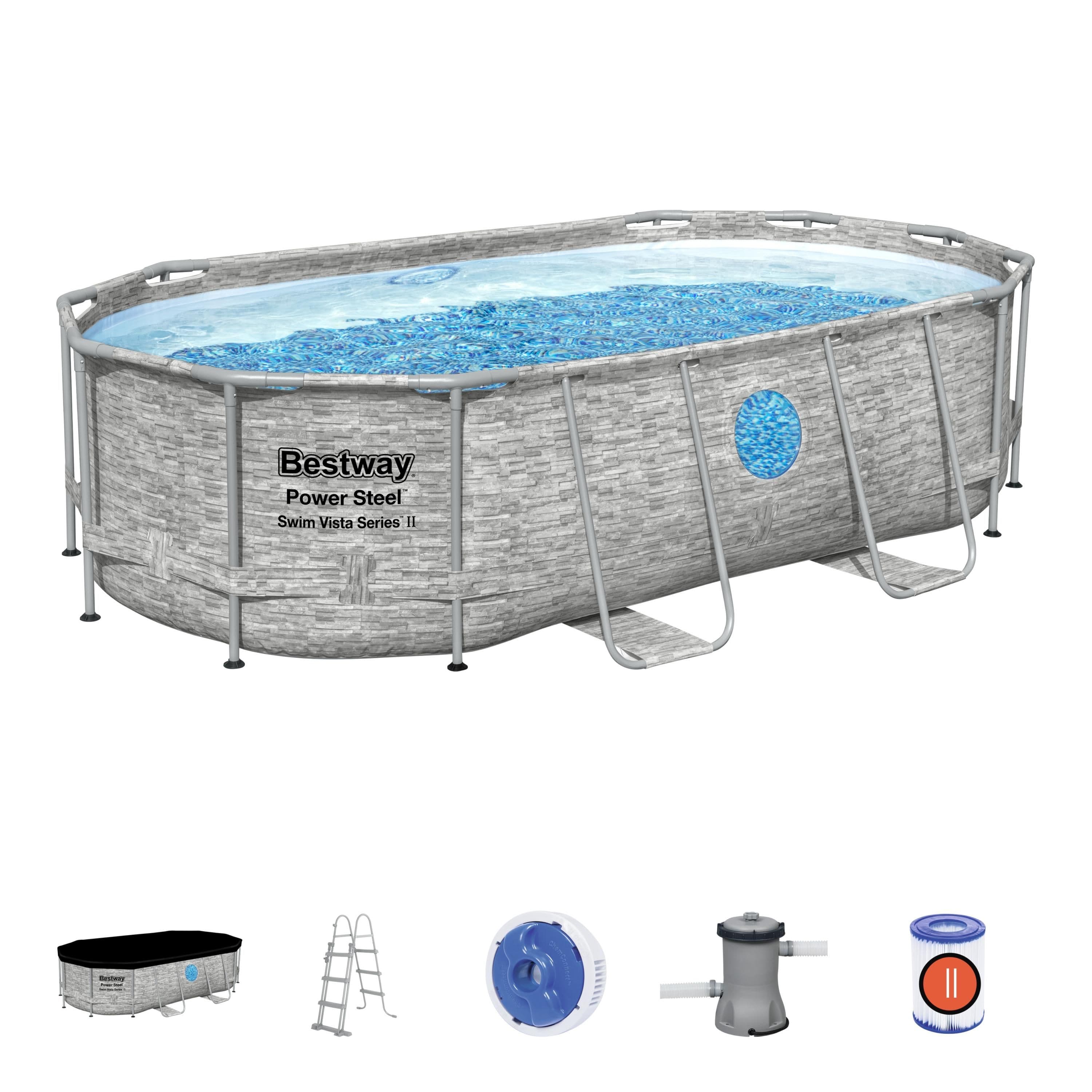 Bestway Bazén Power Steel Stacked Stone Swim Vista 4,27 x 2,5 x 1 m - 56714 - náhled 2