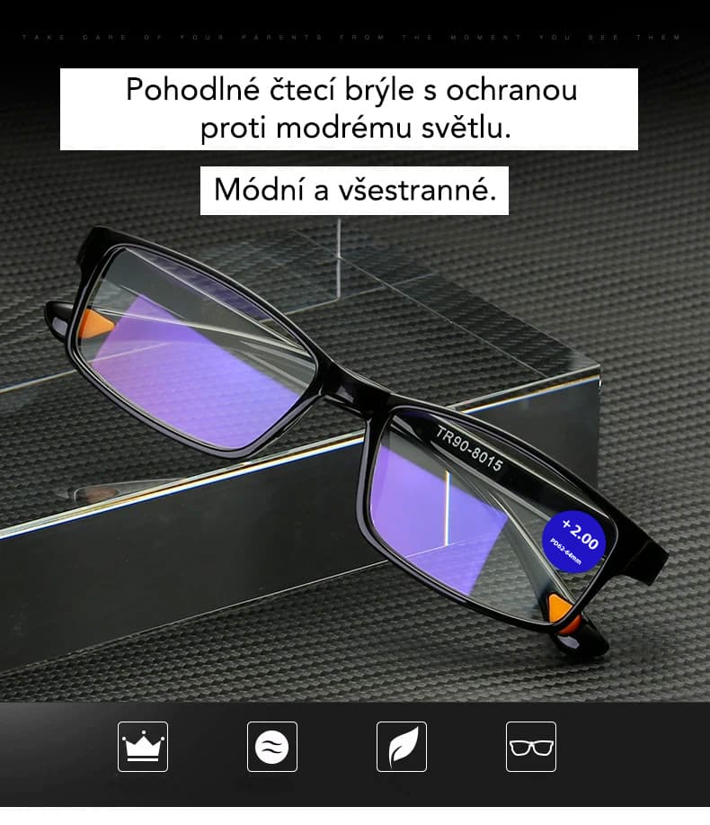 Tom Martin Dioptrické čtecí brýle OPTIC, černé, +1,00 GLA101 - náhled 2