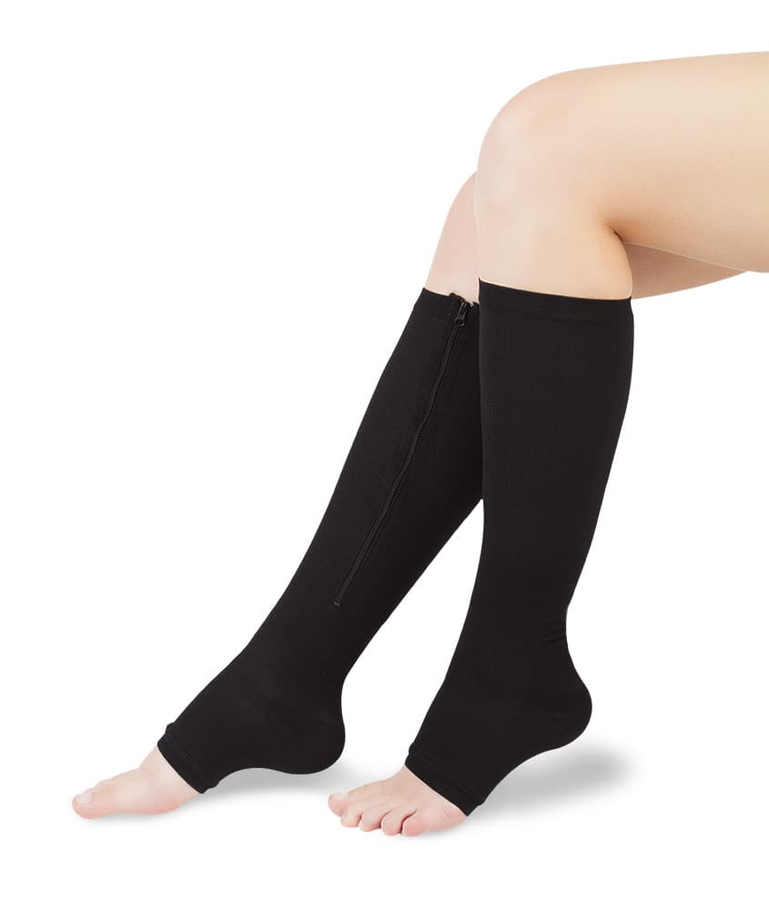 Wellife Kompresní punčochy FIT se zipem 2XL černé - náhled 4