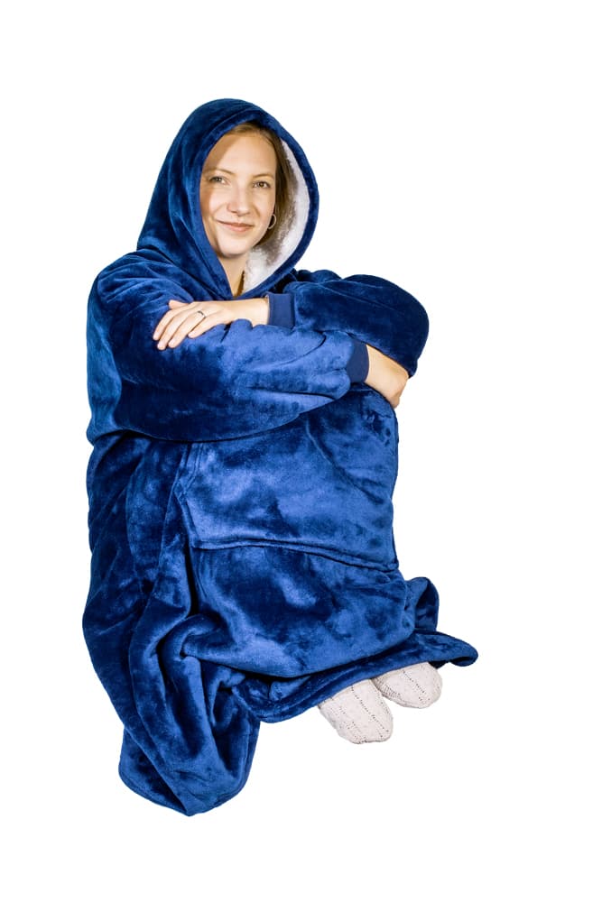 HomeLife Televizní mikina s kapucí HOODIE, S-XXL modrá (š:88cm, v:112cm)-88112M - náhled 3