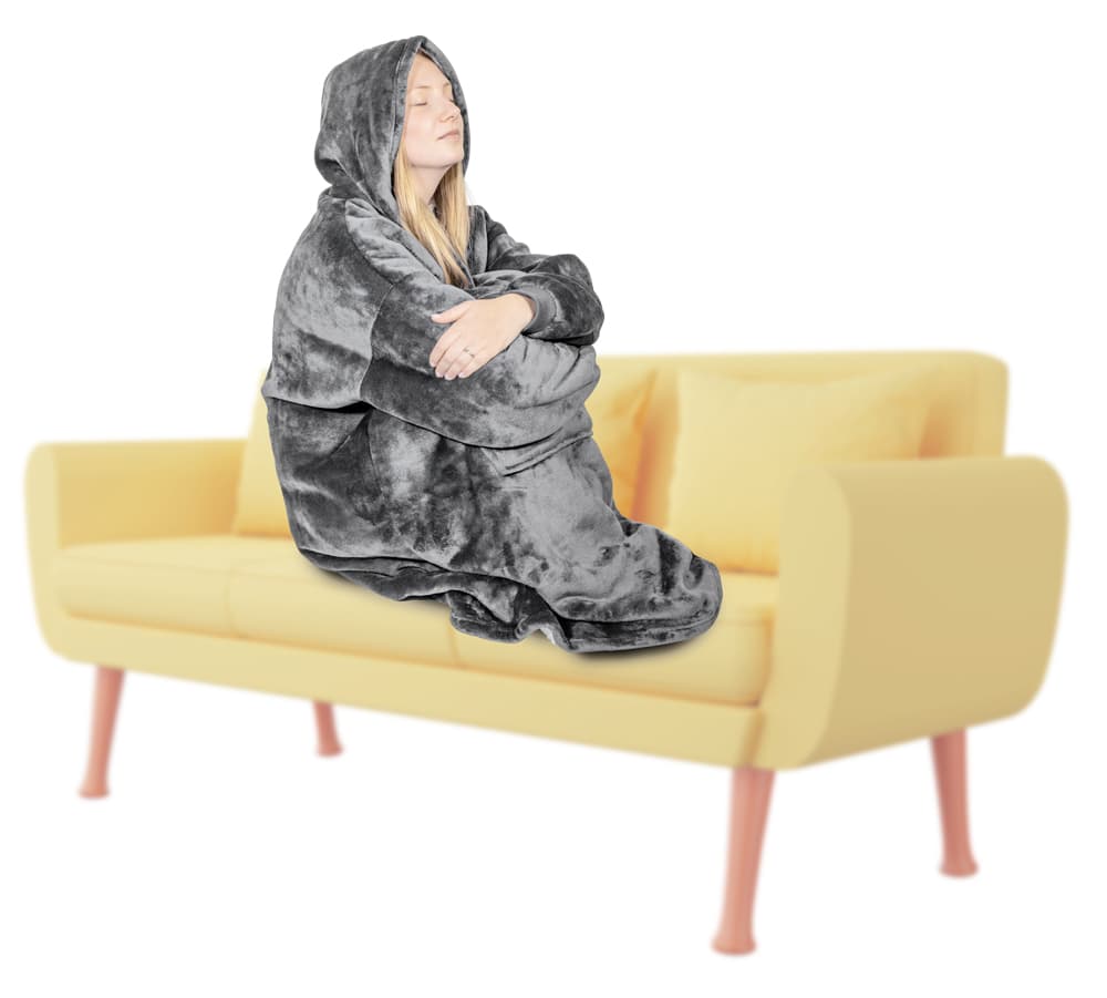 HomeLife Televizní mikina s kapucí HOODIE, S-XXL šedá (š:88cm, v:112cm)-88112H - náhled 4