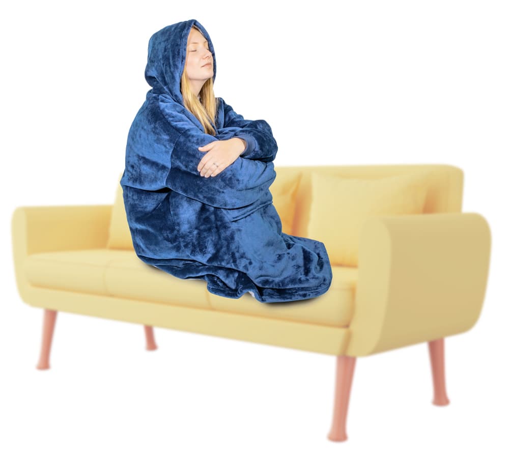 HomeLife Televizní mikina s kapucí HOODIE, S-XXL modrá (š:88cm, v:112cm)-88112M - náhled 4