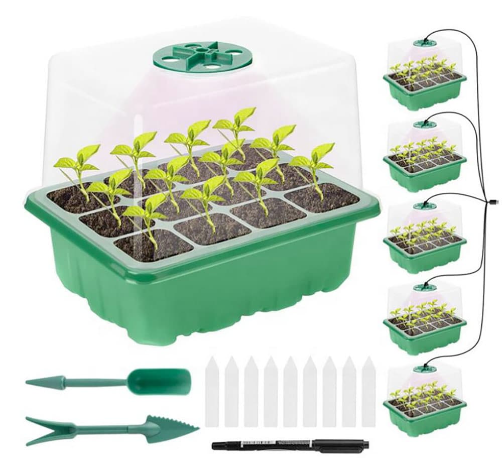 Garden King Minipařeniště s osvětlením 12 sazenic 18,5 x 15 x 14 cm set 5 ks - náhled 3