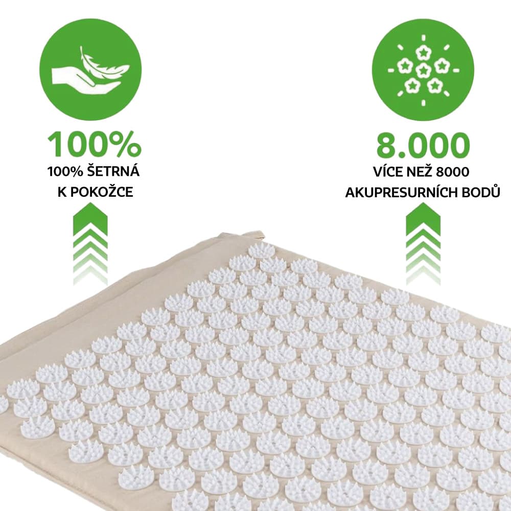 Wellife Akupresurní podložka VITAL FIT 68 x 42 cm, béžová - náhled 4