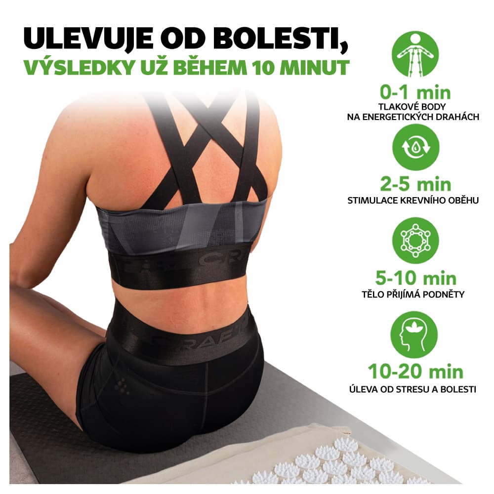 Wellife Akupresurní podložka VITAL FIT 68 x 42 cm, béžová - náhled 2
