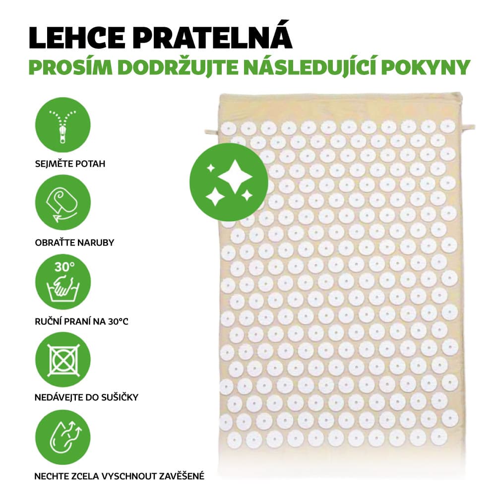 Wellife Akupresurní podložka VITAL FIT 68 x 42 cm, béžová - náhled 3