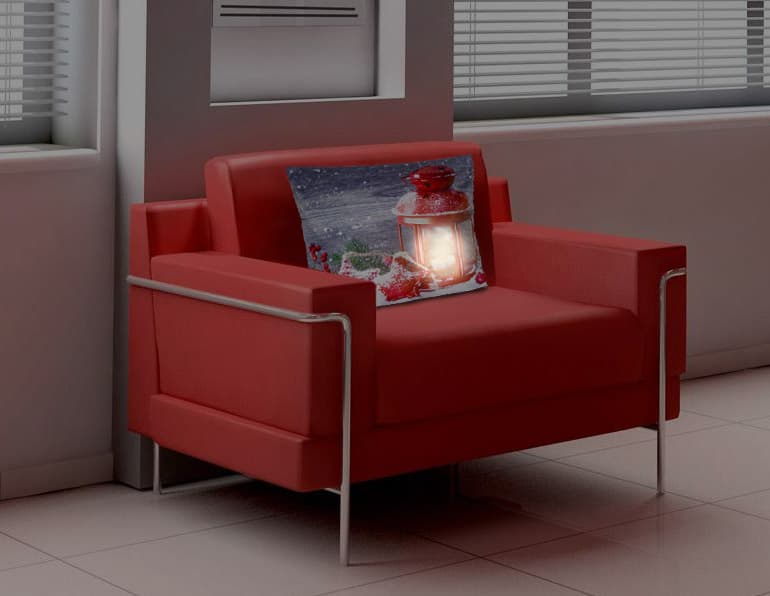HomeLife LED svítící povlak na polštář Lucerna červená 40 x 40 cm - náhled 3