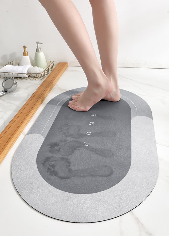 HomeLife Koupelnová absorpční předložka 40 x 60 cm ovál, šedá, AP5218 - náhled 2