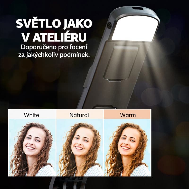 Platinium Teleskopická selfie tyč se stativem a bluetooth ovládáním R1S, černá - náhled 5