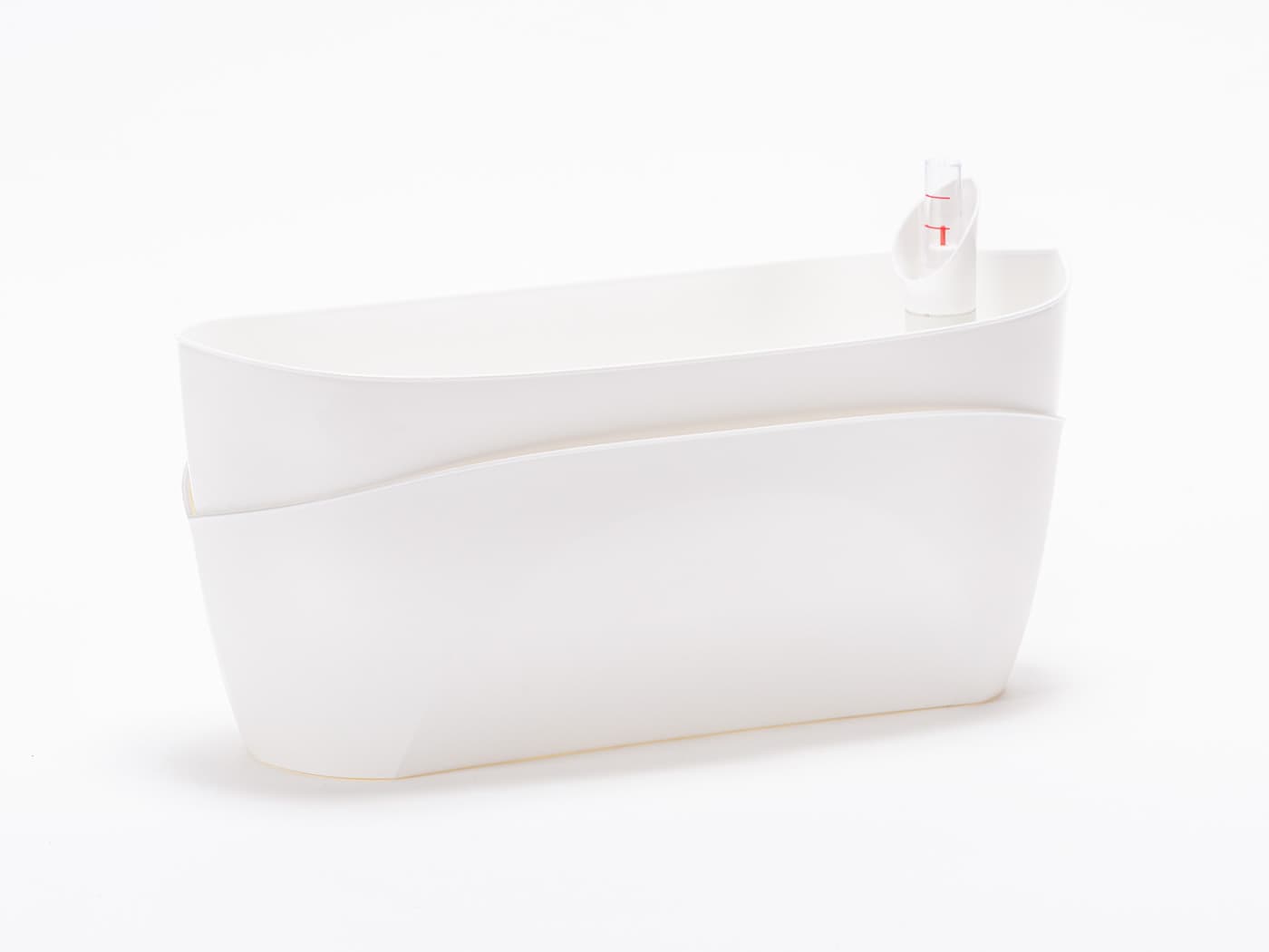 Plastia Samozavlažovací truhlík Doppio bílá 38 cm 38 cm 15,5 cm