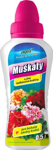 AGRO CS AGRO kapalné hnojivo pro muškáty a balkonové květiny 0,5 l