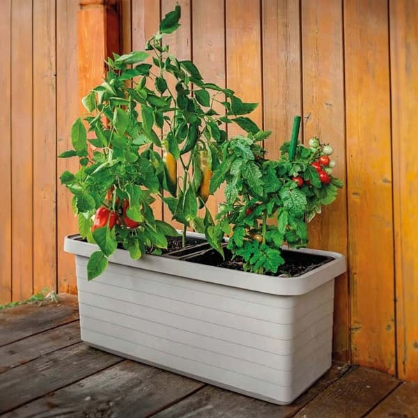 Plastia Samozavlažovací velkoobjemový truhlík Berberis DUO taupe 80 cm 80 cm 39 cm - náhled 2