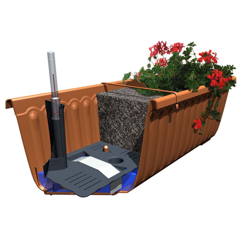Plastia Samozavlažovací truhlík Siesta LUX čokoláda 40 cm 40 cm 20 cm - náhled 3