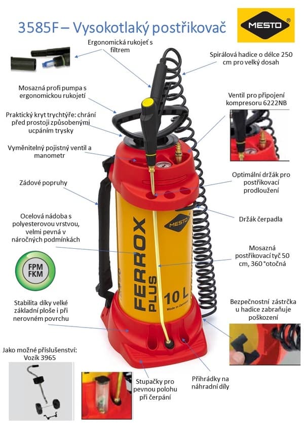 Postřikovač FERROX PLUS MESTO 3585 F 10 l - náhled 4