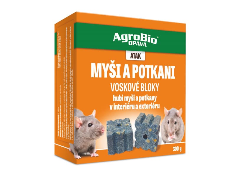 AgroBio ATAK Myši a potkani - voskové bloky