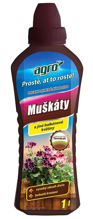 AGRO CS AGRO Organominerální kapalné hnojivo na muškáty 1 l